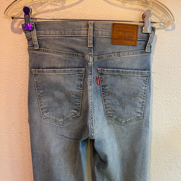 Levi’s Mile High Super Skinny Jeans with Holes and Frayed Bottoms - Picture 9 of 11